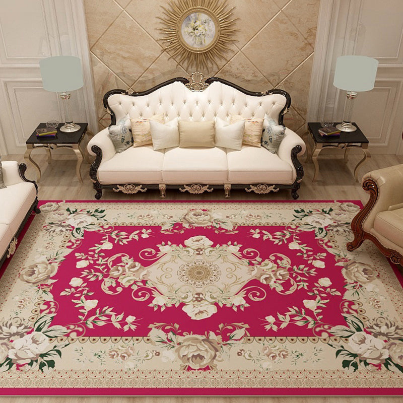 Multi-Colored Moroccan Rug Synthetics Jacquard Pattern Rug Washable Stain Resistant Non-Slip Carpet for Lounge