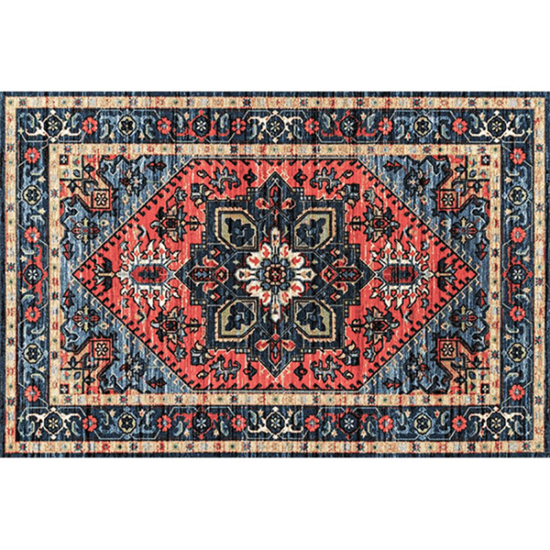 Rustic Tribal Print Area Rug Multi-Color Moroccan Rug Synthetics Washable Non-Slip Pet Friendly Rug for Room
