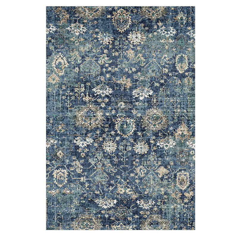 Moroccan Style Print Rug Multicolor Polyester Carpet Anti-Slip Pet Friendly Machine Washable Rug for Family Room