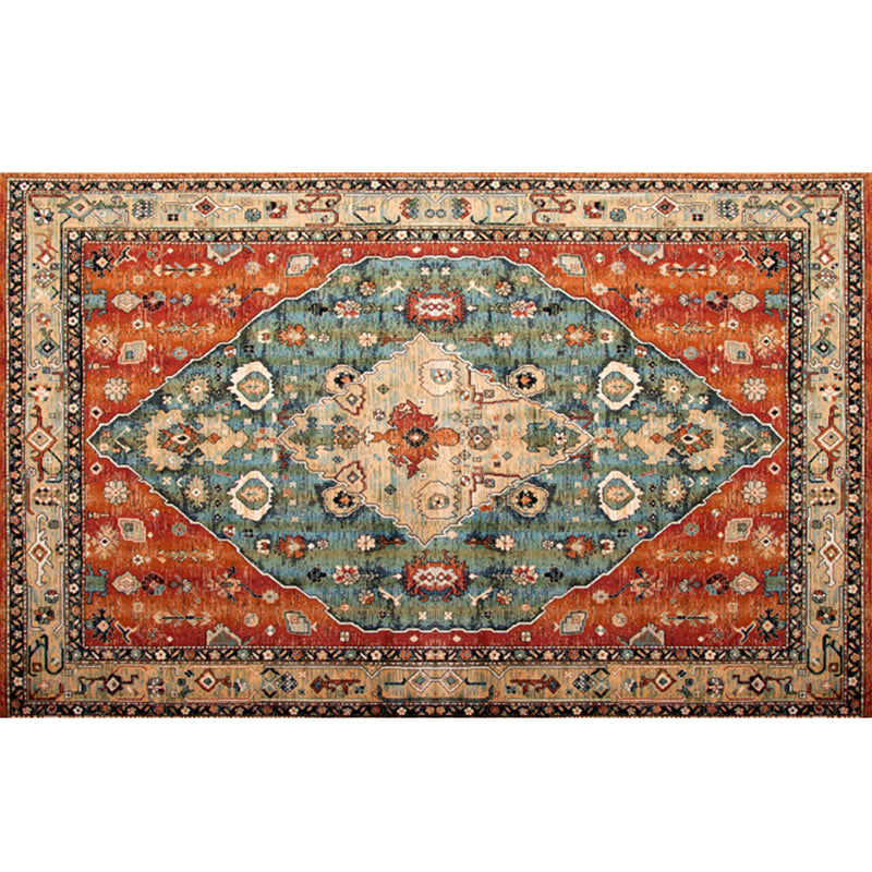 Nice Moroccan Rug Multi Colored Symmetric Print Carpet Non-Slip Machine Washable Pet Friendly Rug for Room