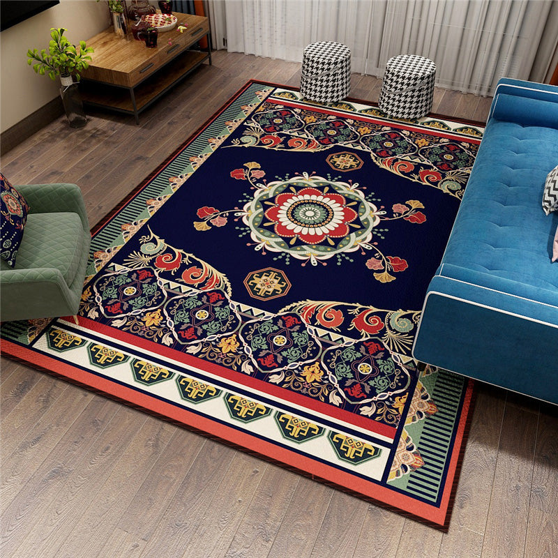 Classy Persian Rug Multi-Color Flower Area Rug Machine Washable Stain Resistant Non-Slip Indoor Rug for Home