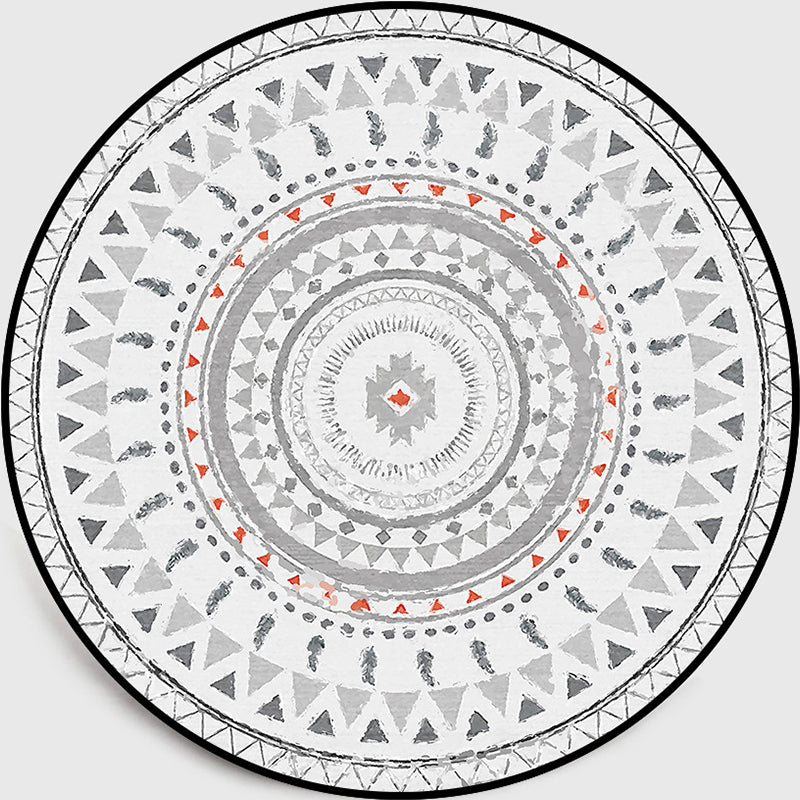 Modern Geometry Indoor Rug Multi Color Polypropylene Rug Non-Slip Backing Machine Washable Stain Resistant Rug for Sitting Room