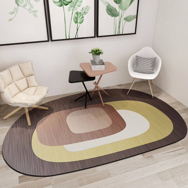 Geometric Shaped Color Block Rug Multi-Color Nordic Carpet Polypropylene Stain Resistant Pet Friendly Non-Slip Rug for Study Room
