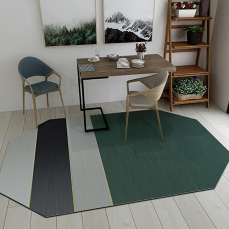 Geometric Shaped Color Block Rug Multi-Color Nordic Carpet Polypropylene Stain Resistant Pet Friendly Non-Slip Rug for Study Room