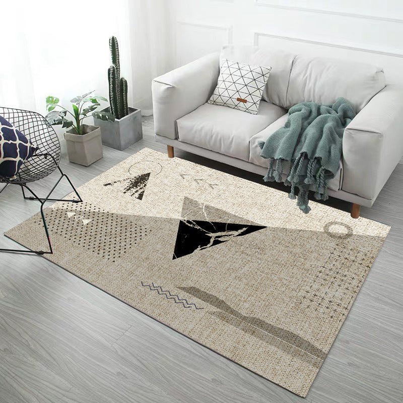 Minimalistic Modern Indoor Rug Multicolor Geometric Rug Non-Slip Stain Resistant Machine Washable Rug for Home Decoration
