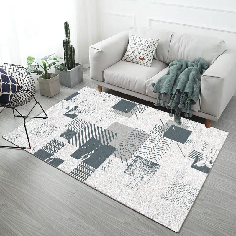 Minimalistic Modern Indoor Rug Multicolor Geometric Rug Non-Slip Stain Resistant Machine Washable Rug for Home Decoration