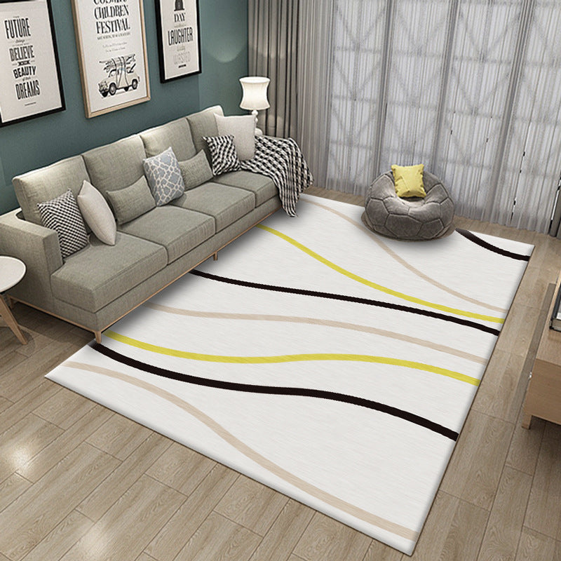 Modern Abstract Watercolor Rug Multi-Color Synthetics Rug Washable Anti-Slip Stain Resistant Area Carpet for Home