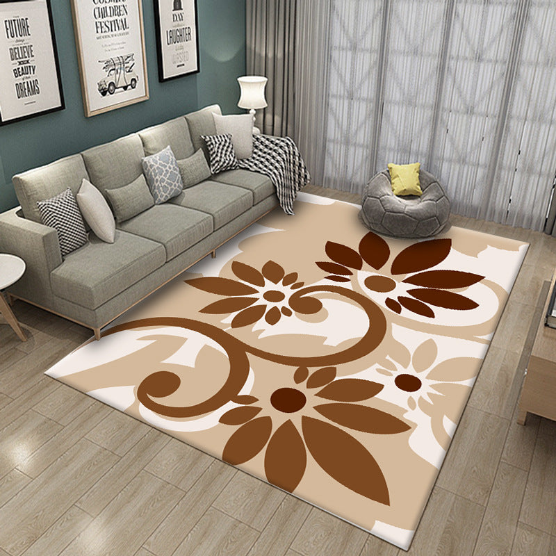 Modern Abstract Watercolor Rug Multi-Color Synthetics Rug Washable Anti-Slip Stain Resistant Area Carpet for Home