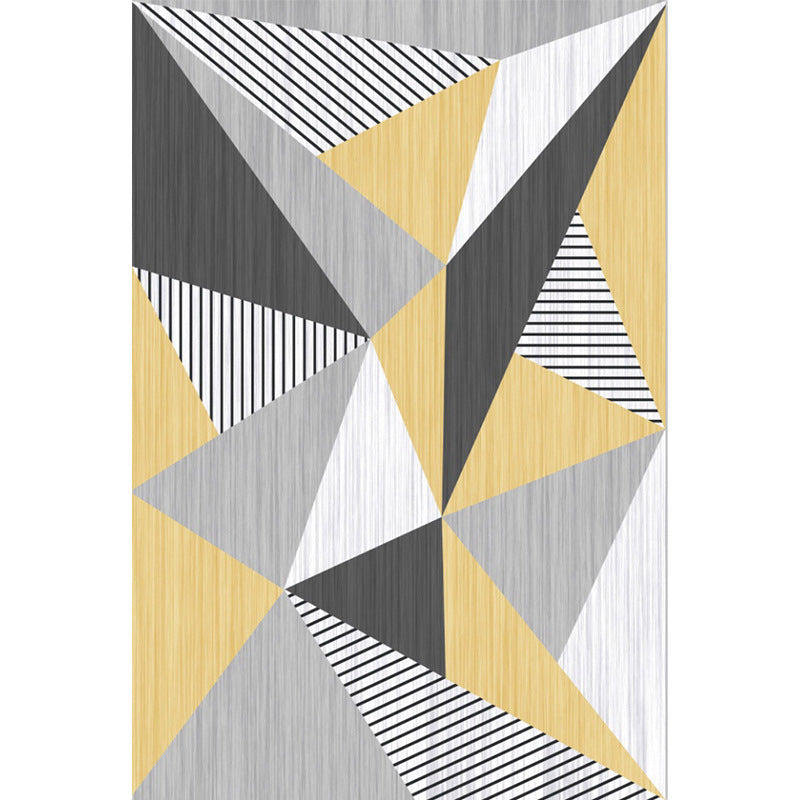 Chic Geometric Colorblock Print Rug Multi Colored Modern Rug Polyester Machine Washable Non-Slip Backing Pet Friendly Rug for Room
