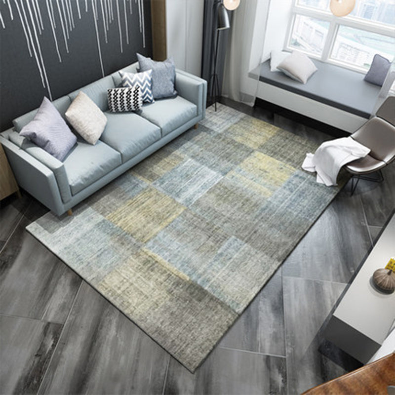 Nordic Geometric Pattern Rug Multi-Color Polypropylene Carpet Anti-Slip Washable Stain Resistant Rug for Great Room