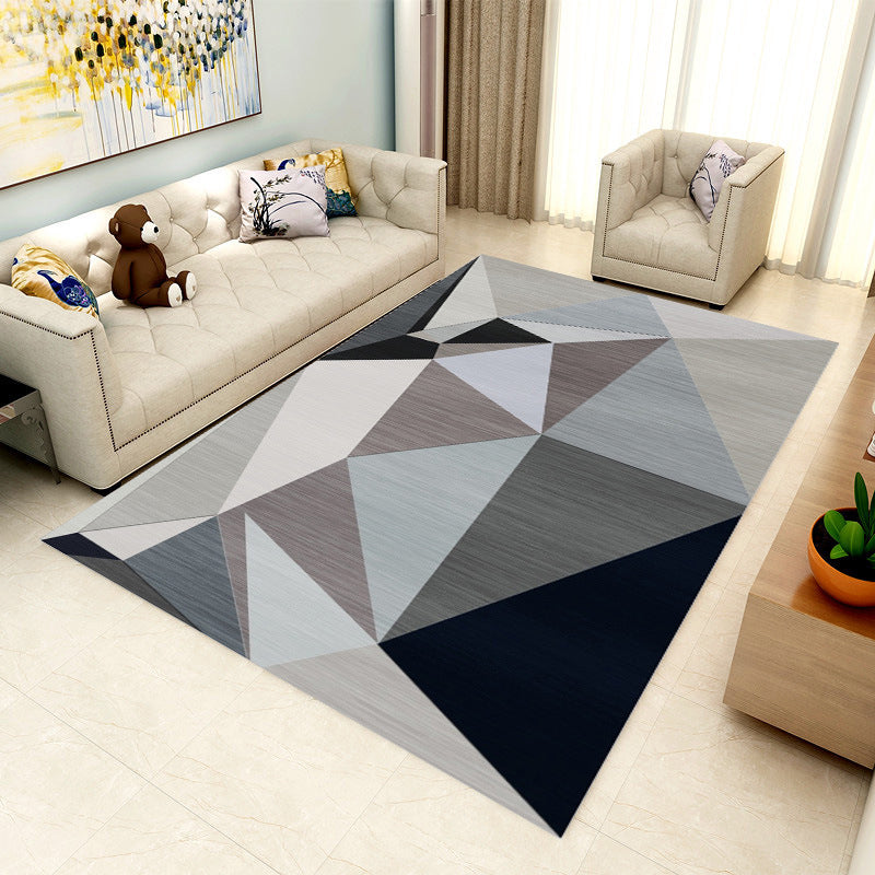 Special Multicolor 3D Geometric Rug Polyester Nordic Rug Anti-Slip Backing Pet Friendly Machine Washable Rug for Home Decor