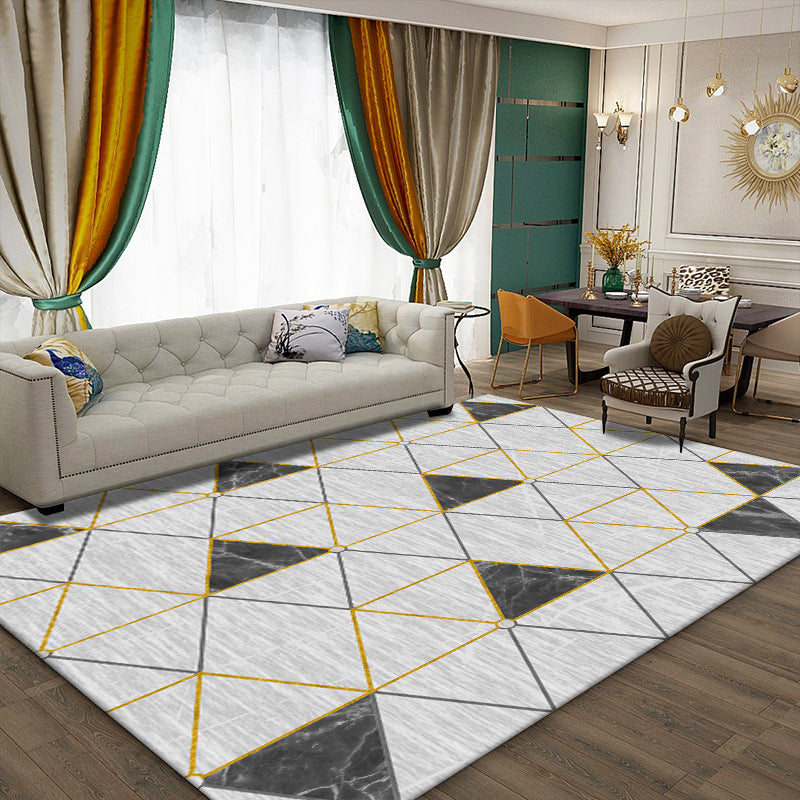 Nordic Home Area Rug Multi-Colored Colorblocking Geometric Rug Synthetics Non-Slip Backing Washable Pet Friendly Rug