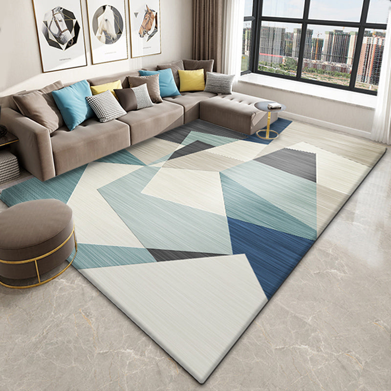 Neat 3D Effect Triangle Rug Multicolor Contemporary Carpet Polypropylene Machine Washable Pet Friendly Anti-Slip Rug for Home