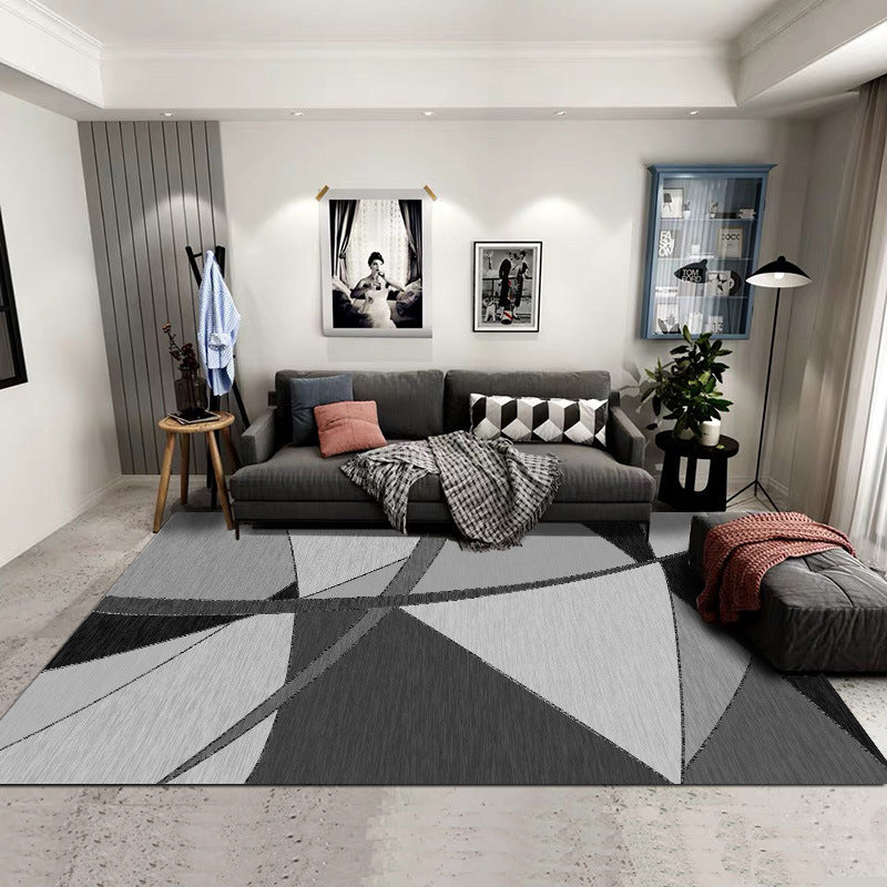 Alfombra de área de geometría clásica alfombra multicolor multicolor de poliéster poliéster manchas resistentes a la máquina lavable alfombra sin deslizamiento para espacio para espacio