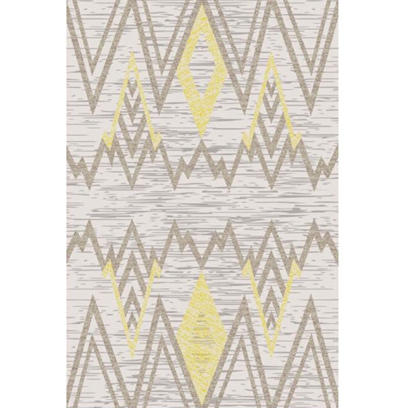 Modern Living Room Area Rug Multi Colored Geometric Rug Synthetics Non-Slip Washable Stain Resistant Indoor Rug