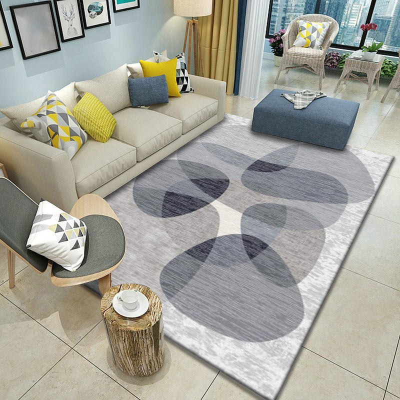 Multicolor Home Decoration Rug Scandinavian Geometric Carpet Polyester Washable Anti-Slip Backing Stain Resistant Rug