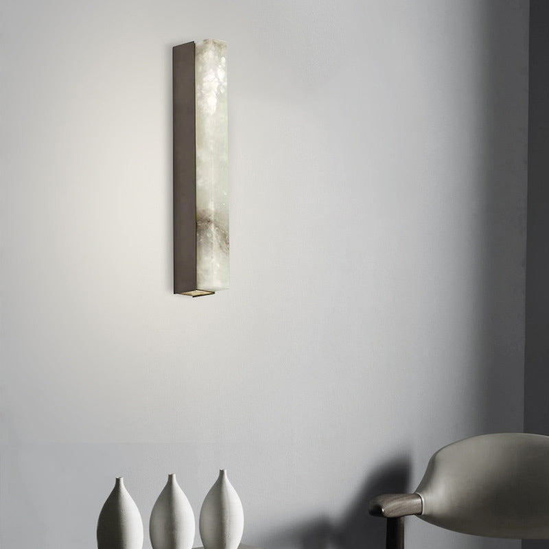 Rechthoekig gevormde LED -wandverlichting eenvoud mica woonkamer lamp met lamp