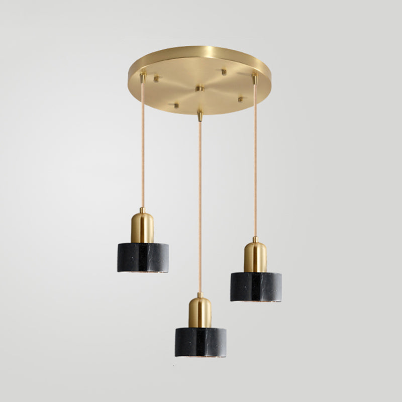 Round Shade Dining Room Pendant Light Marble Simplicity Suspension Lighting Fixture