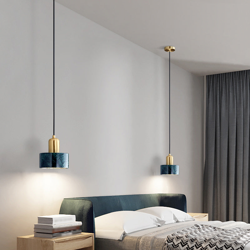 Round Shade Dining Room Pendant Light Marble Simplicity Suspension Lighting Fixture