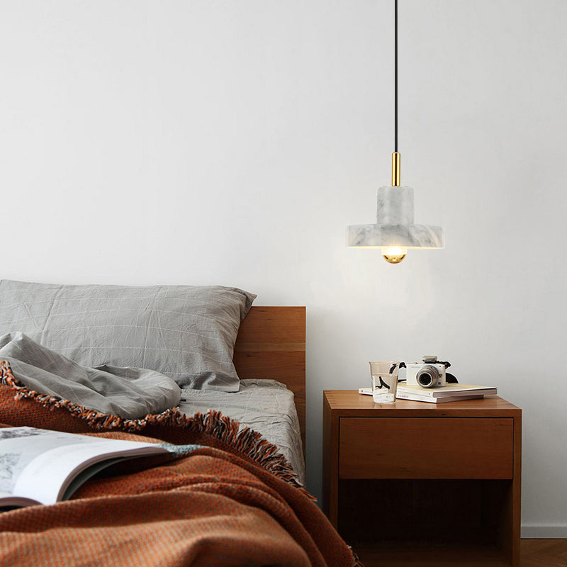 Marmeren dekselvormig plafondlicht minimalistische hangende lamp met één bulb voor eetkamer