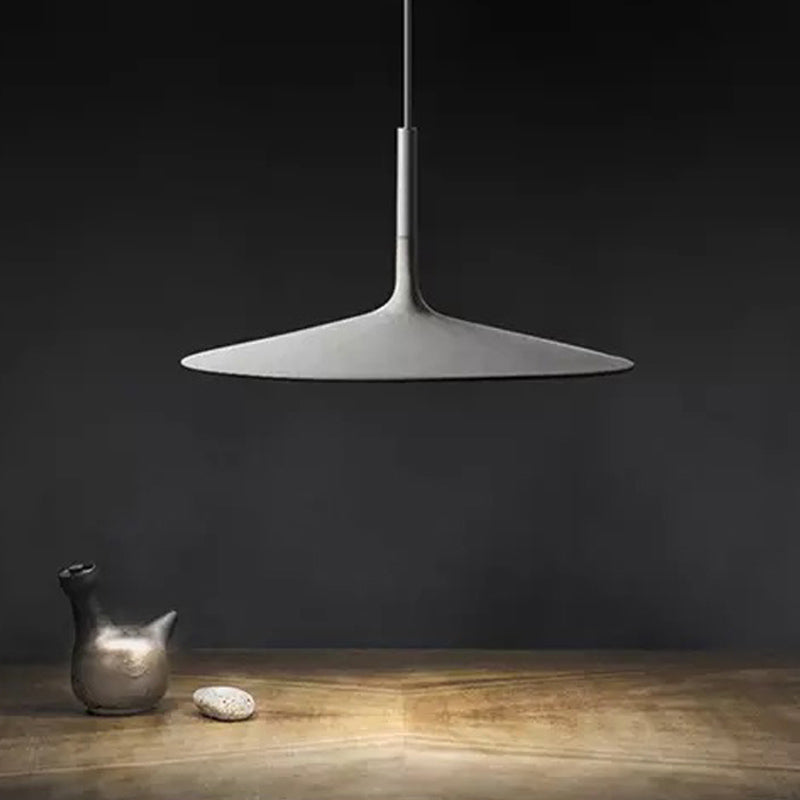 Flying Saucer Restaurant Ceiling Light Cement 1 Head Minimalistic LED Hanging Pendant Light