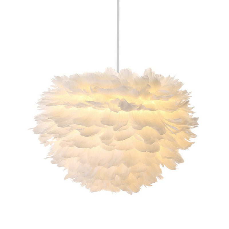 Veer rond gevormde suspensieverlichting Noordse stijl single-bulb hanger plafondlicht in het wit