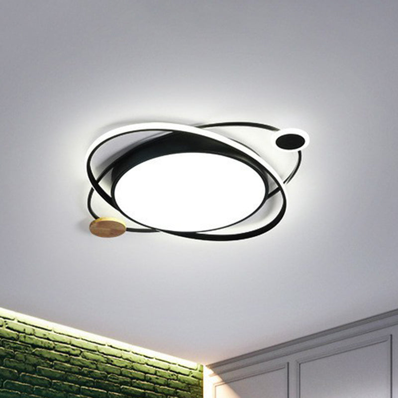 Macaron Orbit Shaped LED Flush Mount Lighting Metallic Kids Bedroom Flush Mount Ceiling Light