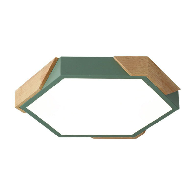 Acrylic Hexagon Shaped LED Flush Mount Lighting Nordic Style Flush Mount Ceiling Light for Bedroom