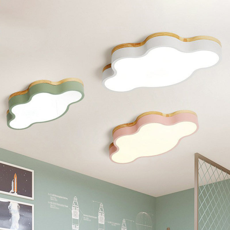 Cloud Flush Mount Lighting Simplistic Acrylic Kids Bedroom LED Flush Mount Fixture