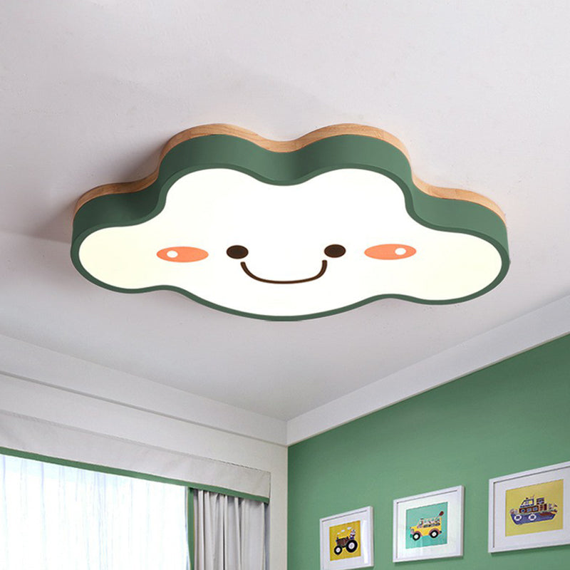 Plafonnier LED en acrylique givré pour chambre à coucher, nuage souriant, luminaire décoratif d'intérieur pour enfants
