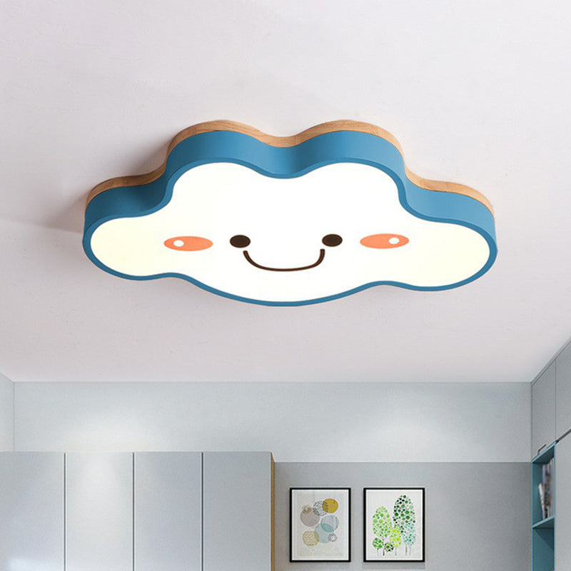 Plafonnier LED en acrylique givré pour chambre à coucher, nuage souriant, luminaire décoratif d'intérieur pour enfants