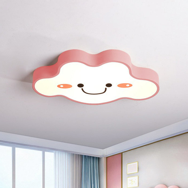 Plafonnier LED en acrylique givré pour chambre à coucher, nuage souriant, luminaire décoratif d'intérieur pour enfants