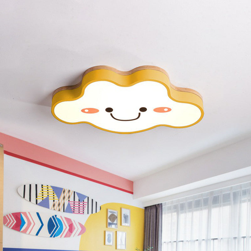 Plafonnier LED en acrylique givré pour chambre à coucher, nuage souriant, luminaire décoratif d'intérieur pour enfants
