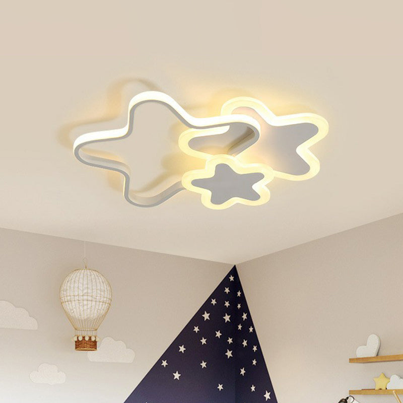 Acrylic Star LED Flush Mount Lighting Nordic Style Kids Bedroom Flush Mount Ceiling Light