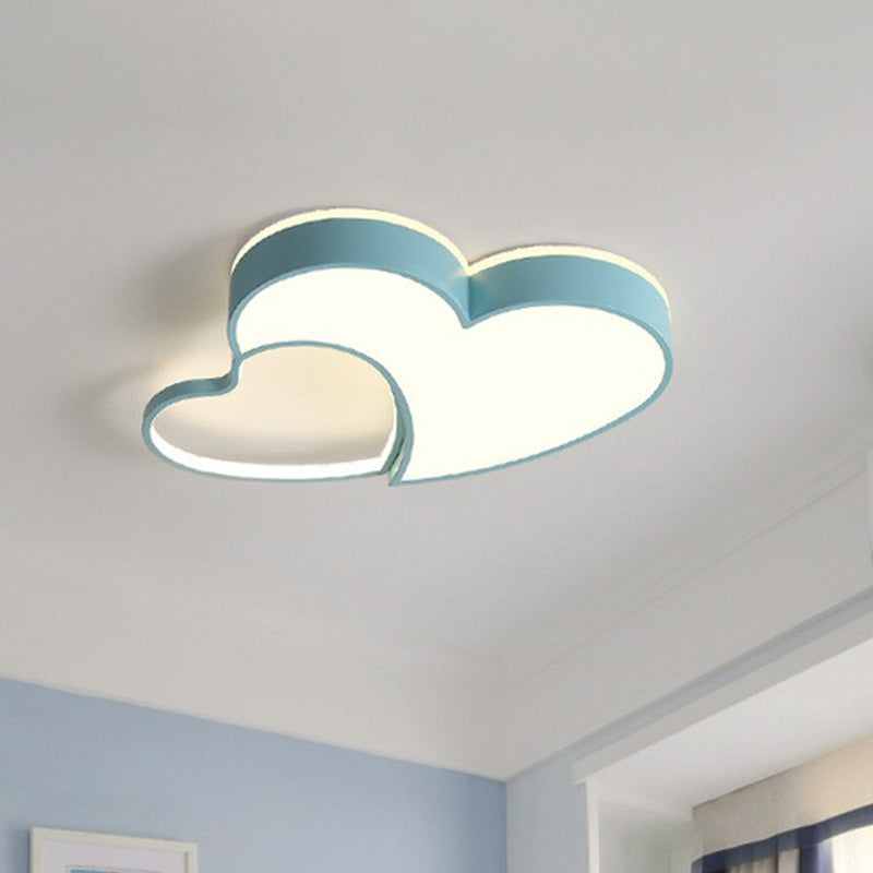 Simplistic Heart Flush Mount Lighting Acrylic Kids Bedroom LED Flush Mount Fixture
