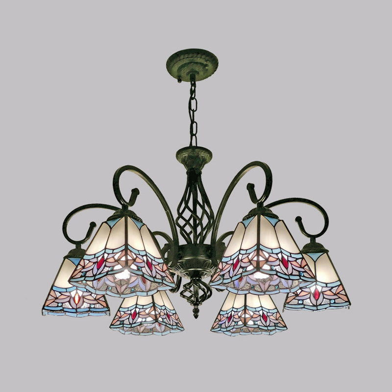 Piramide ombra lampadario a sospensione in vetro colorato vetro tradizionale luce sospesa per sala da pranzo