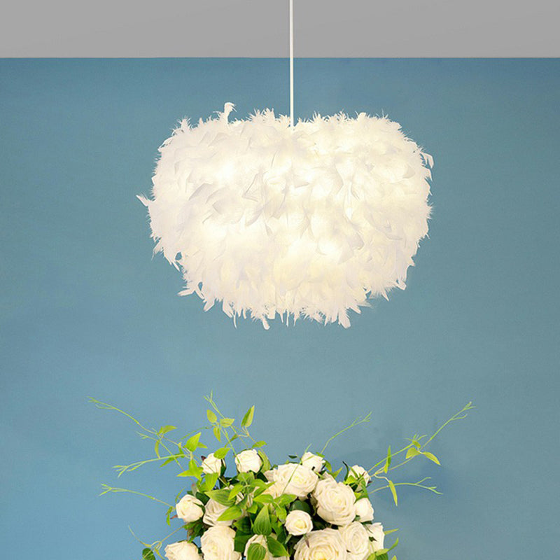 Minimalistische hemisfeer Suspensie Licht Veer Woonkamer Hanglamp Lichtarmatuur in wit