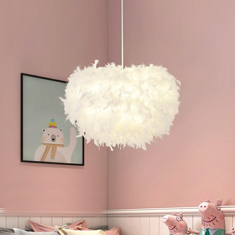Minimalistische hemisfeer Suspensie Licht Veer Woonkamer Hanglamp Lichtarmatuur in wit