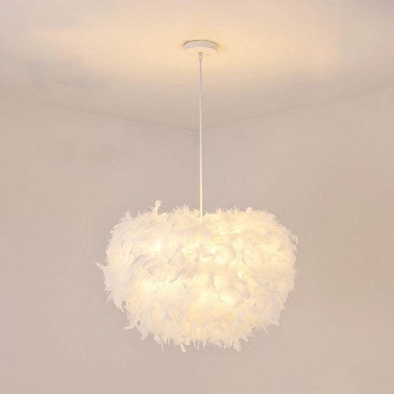Minimalistische hemisfeer Suspensie Licht Veer Woonkamer Hanglamp Lichtarmatuur in wit