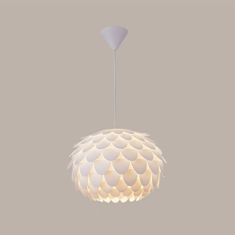 Ronde gevormde plafondverlichting eenvoud veer meisjes slaapkamer hangende lamp in het wit