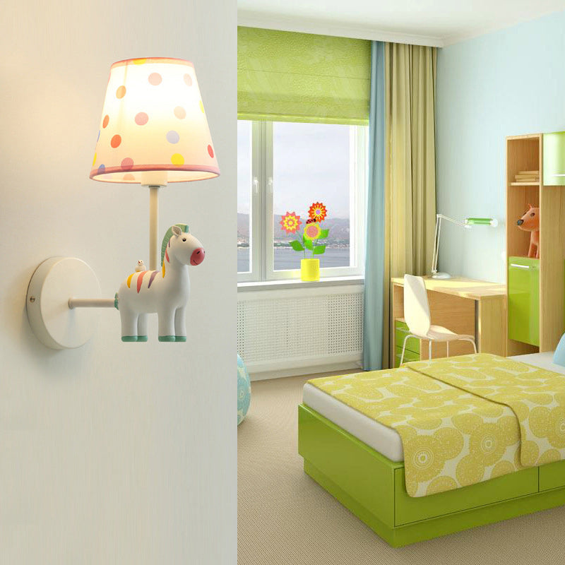 Lampada da parete zebra in resina Stile per bambini Lampada a parete singola con Empero Shade for Nursery