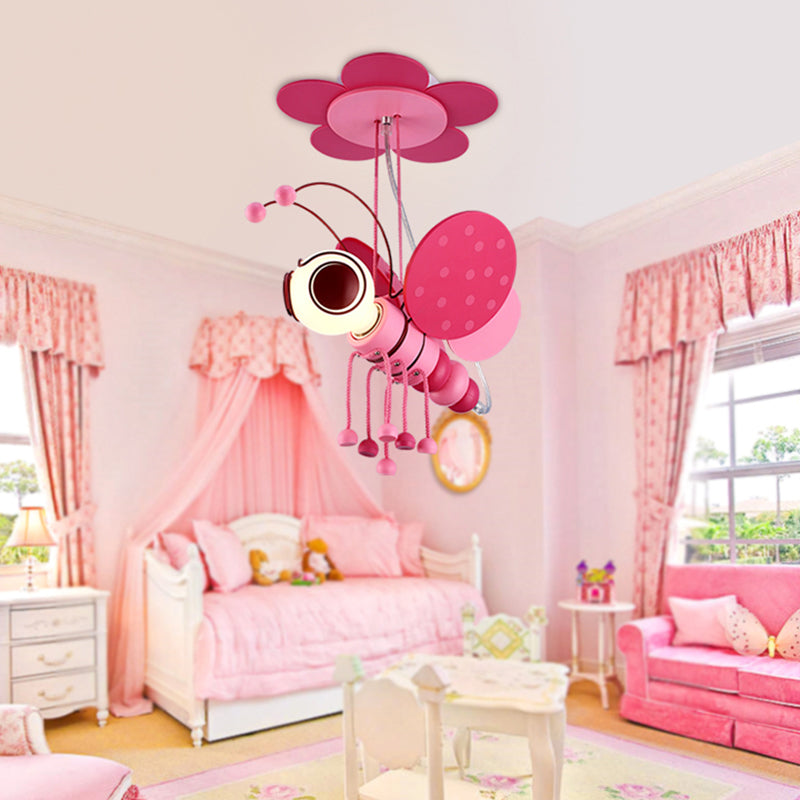 Illuminazione a forma di sospensione ape in stile per bambini metallizzato a 1 asilo a sospensione su soffitto.