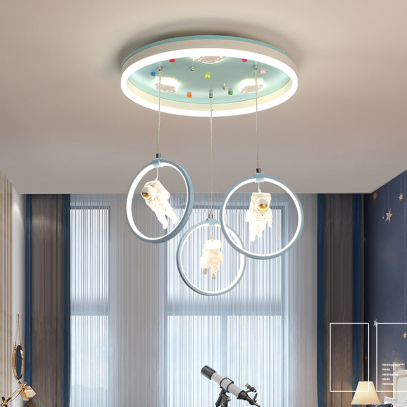 Accensione Multi Affermazione Multifilico Metallic Allegato a forma di anello Accensione a LED a LED LED con decorazione per astronauti