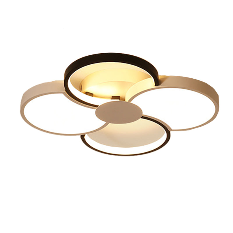 Camera da letto a LED Lampada a monte Light Black and White Affermazione con tonalità acrilica floreale in luce calda/bianca/naturale, larghezza 16,5 "/19,5" /23,5 "