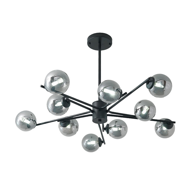 41,5 "Wide Sputnik lampadario Postmodern Silver Glass 6/8/10-Light Affermazione a sospensione Luce in nero