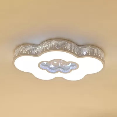 Plafonnier étoilé moderne avec nuage en métal acrylique, plafonnier blanc pour salle d'étude