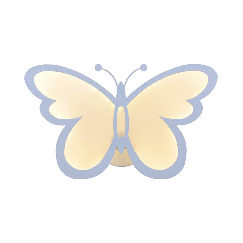 Luces modernas de 1/3 luces LED Lámpara de pared de pared de mariposa acrílica blanca en blanco/luz natural