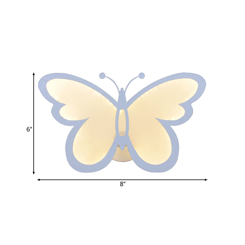 Luces modernas de 1/3 luces LED Lámpara de pared de pared de mariposa acrílica blanca en blanco/luz natural