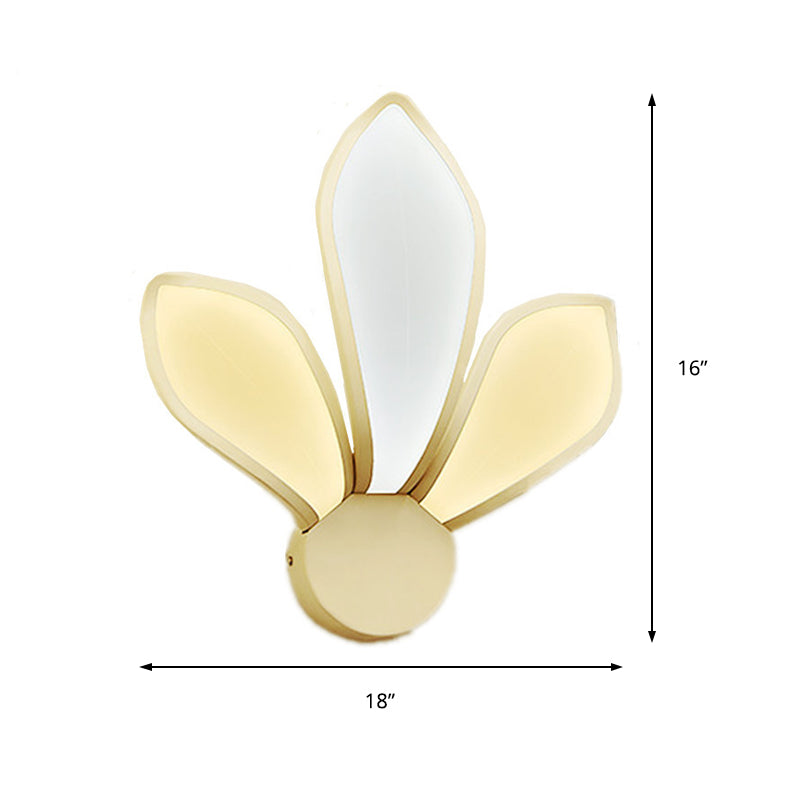 LED LED Petal Murce Sronce Simple Acrylique 3 LICTES Idées d'éclairage mural en Neutre / Blanc / CHAUX LUMIÈRE