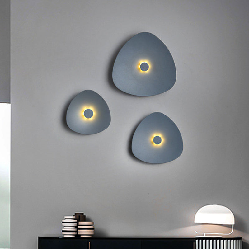 Minimal Flaky Sconce Light 7"/9"/11" Wide Acrylic LED Wall Mounted Light Fixture in Grey/White